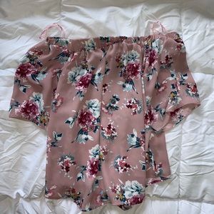 Off the shoulder floral blouse
